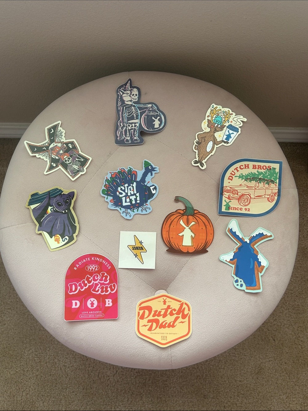 11 piece Seasonal Dutch Bros Sticker Set